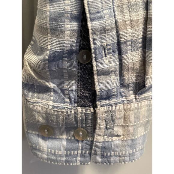 Carbon2Cobalt Blue Plaid Long Sleeve Button Front Shirt Medium - Picture 8 of 8